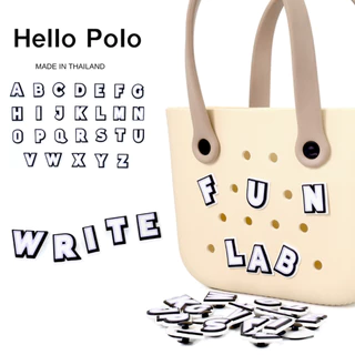 Hello Polo ตัวการ์ตูนติดกระเป๋า ตัวอักษร A-Z มีหลายแบบให้เลือก อุปกรณ์ตกแต่งกระเป๋า DIY ถอดออกได้ (ราคาต่อ 1 ชิ้น)