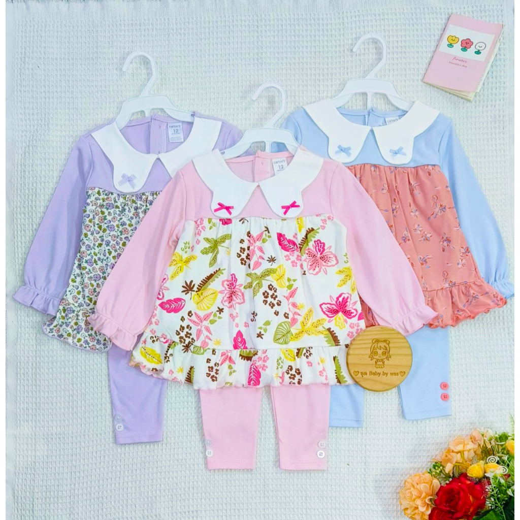 ต.48 Carter's เสื้อผ้าเด็กผู้หญิงงาน set 2 ชิ้นมาใหม่เสื้อกางเกง 1-5ปี