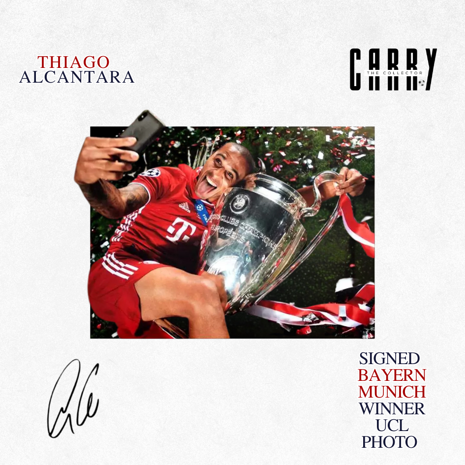 Thiago Alcantara รูปลายเซ็น Hand Signed Bayern Munich UCL Winner Photo COA  A1 Sporting Memorabilia 