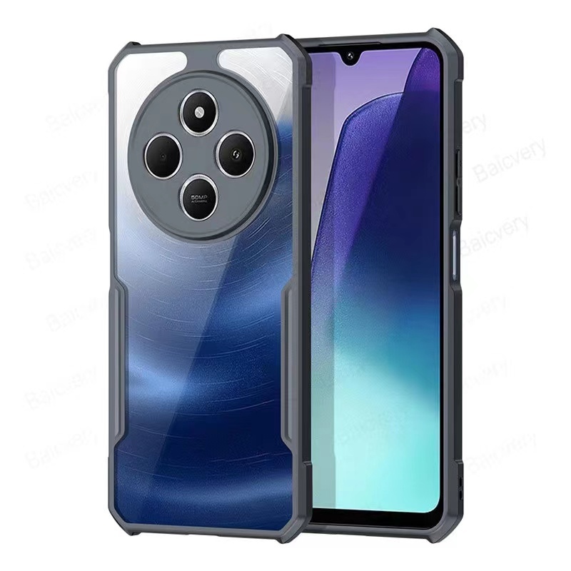 Redmi 14C/Poco C75ตรงรุ่น(พร้อมส่งในไทย)เคสกันกระแทกขอบสีหลังใสXiaomi redmi 14C