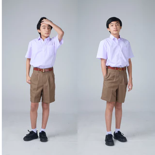 ✅ฟรี บิลเบิก✅กางเกงนักเรียนชาย สีกากี เอว 22-44 ตรารักษ์ดี
