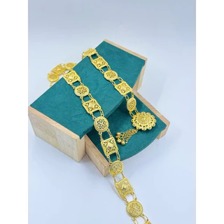 Vintage jewelry เครืองประดับโบราณเข็มขัดดอกไม้อีสานชุดล้านนาไทหัวเข็มขัด สีทอง