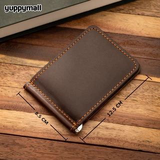 Money Clip กระเป๋าสตางค์ มันนี่คลิป หนังวัวแท้ 100% กระเป๋าใส่บัตร หนีบแบงค์ ผลิตจากโรงงานไทย
