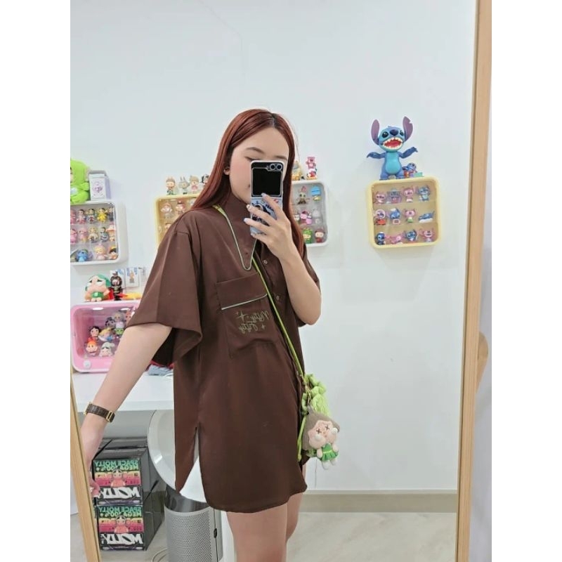 พร้อมส่ง Pabo shirt เสื้อเชิ้ตผู้หญิง คอปกบันนี่ ผ้านิ่ม อก48นิ้ว - รูปที่ 4