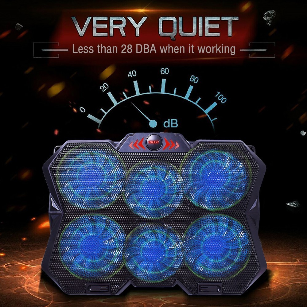 Cooler Pad (6 Fan) OKER F-749 Black ประกัน 1Y พัดลมระบายความร้อน