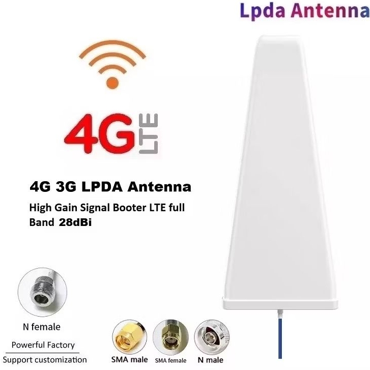 5G 4G LPDA Antenna 28dBi Full band 690-3700MHz Signal Booster Amplifier Cable 0 25M