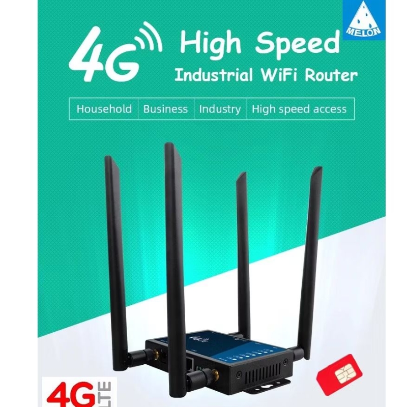 4G Router 300Mbps 4 เสา ถอด เปลี่ยน เสาอากาศ ได้ Industrial Grade ,SMA Port SIM Card Slot Easy Setup