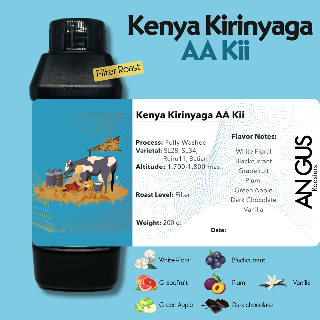 Angus Coffee Roasters เมล็ดกาแฟคั่ว Filter- Kenya Kirinyaga AA Kii