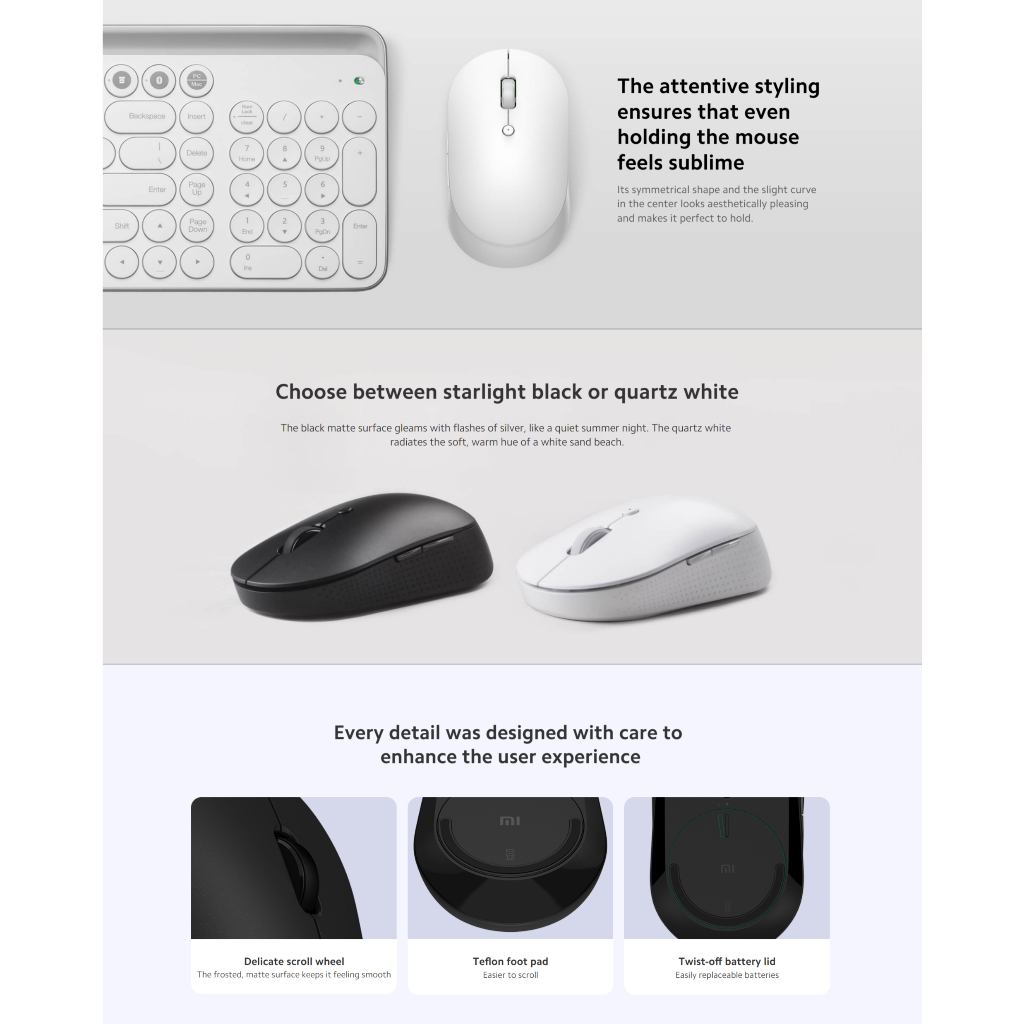 Xiaomi Mi Dual Mode Wireless Mouse Silent Edition เมาส์ไร้สาย I เมาส์บลูทูธ I ปิดเสียง เมาส์ I รับประกันศูนย์ไทย 1 ปี - รูปที่ 3