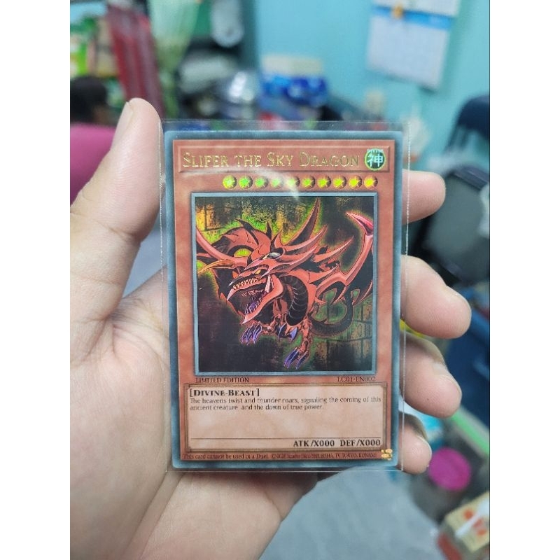 Yugioh Slifer the sky dragon Lc01-En002 การ์ดยูกิเเท้ ภาษาอังกฤษ เทพมายาโอซิริส