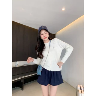 BY IRA 💞พร้อมส่ง💞Cardigan เสื้อคาร์ดิแกน คอกลมผ้าถัก ปักลายม้า ผ้านิ่มฟูไม่คัน