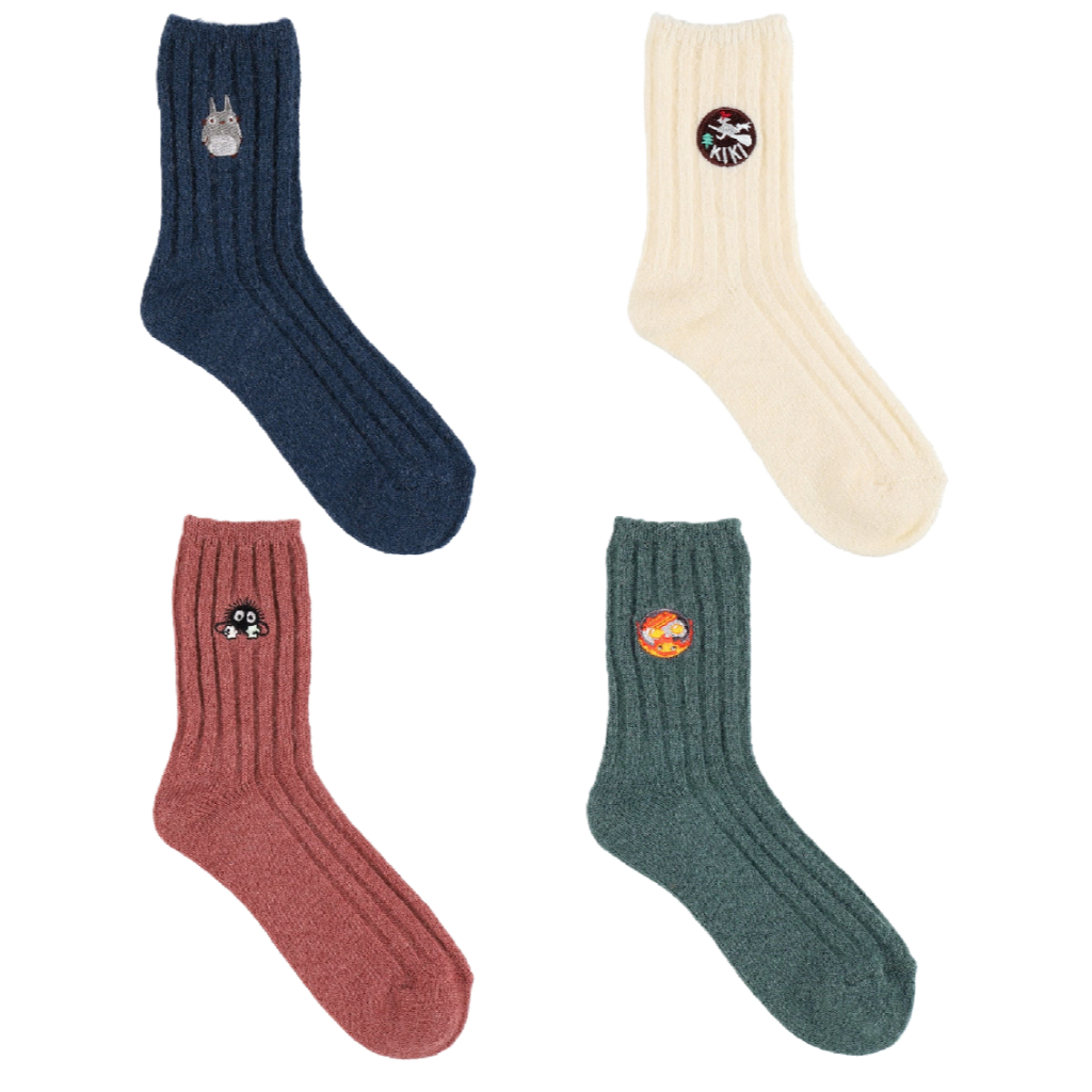 [Direct from Japan] Studio Ghibli Wool Ribbed Crew Length Socks Japan NEW