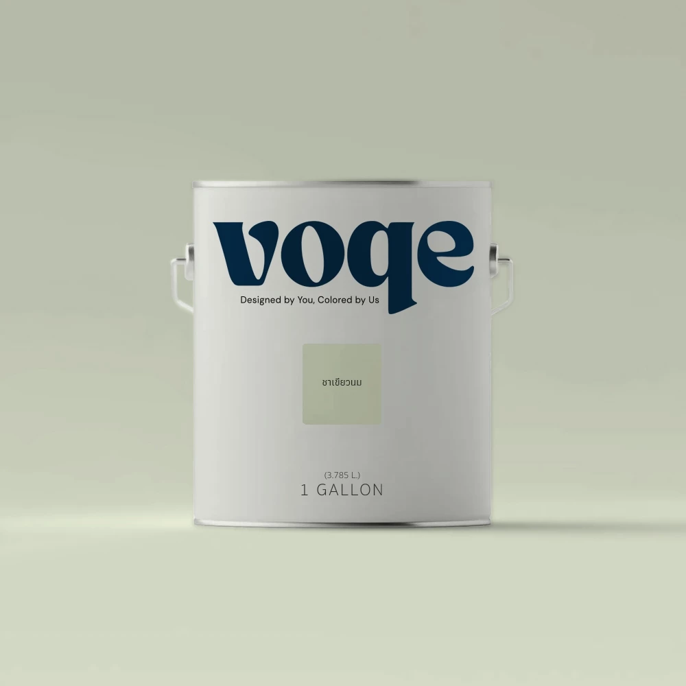 Voqe สีน้ำอะครีลิคแท้100% เฉดสี ชาเขียวนม ทาบ้าน ทาอาคารเกรดพรีเมี่ยม เนื้อสีเยอะ