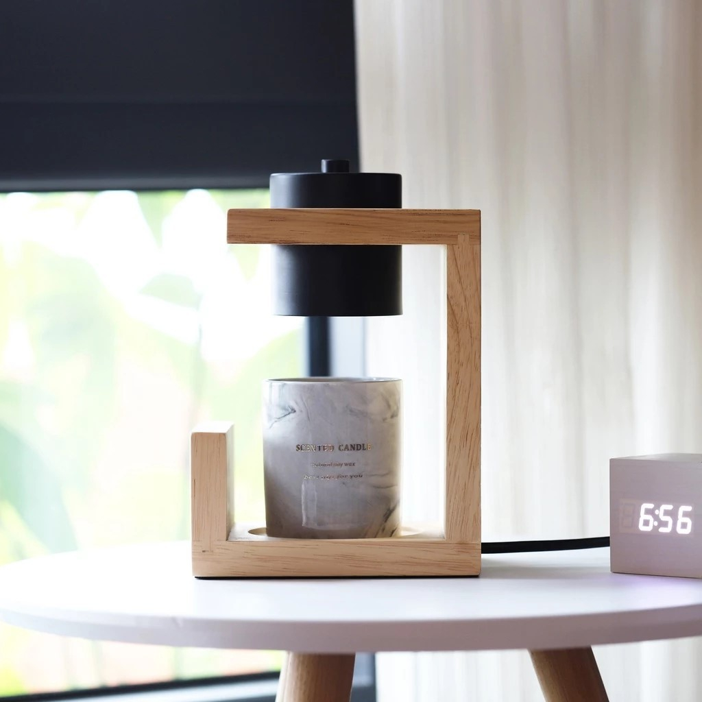 【Wooden Design】โคมไฟเทียนหอม candle warmer lamp หรี่แสงได้ขนาดเล็ก โคมไฟเทียนอ โคมไฟละลายเทียนหอม เทียนหอม Timer