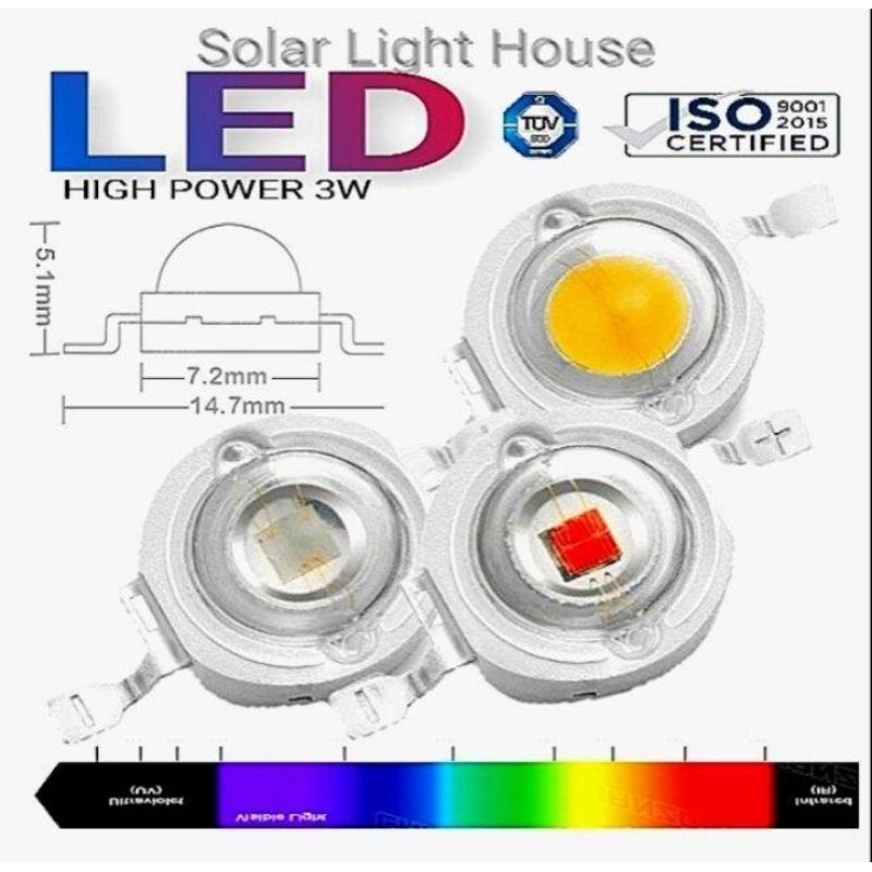 LED High Power 3W DC 2.8V - 3.4V