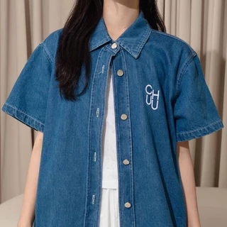 CHUUCHOP - Brooklyn denim shirt เสื้อยีนส์แขนสั้น CHUU (C8343)