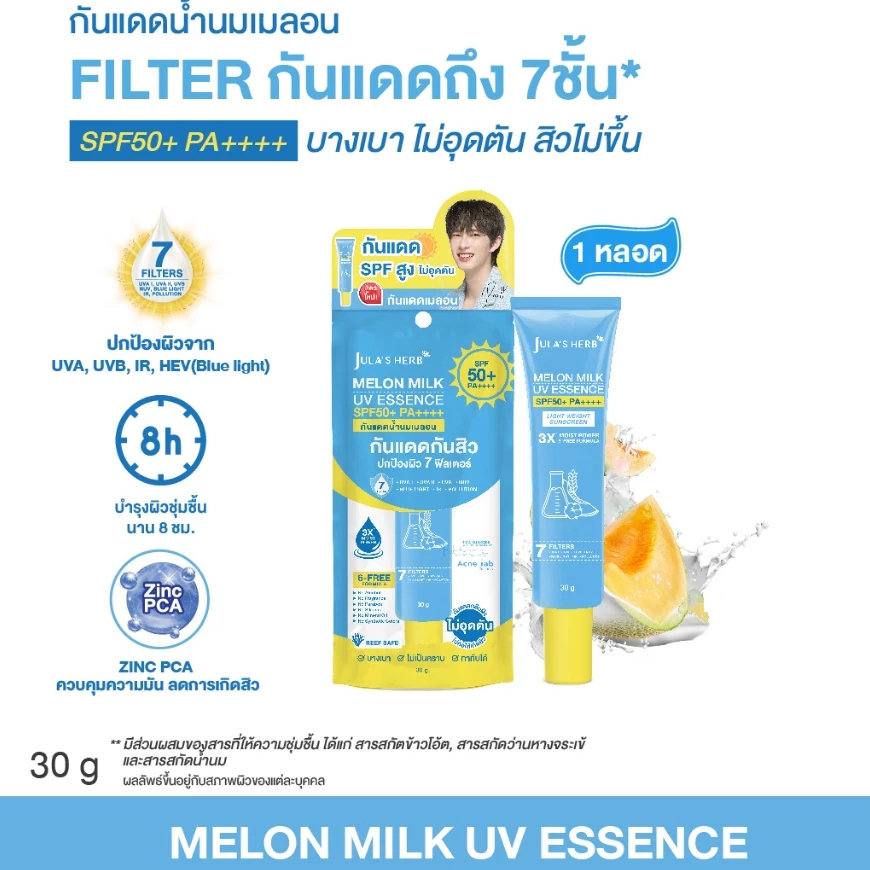กันแดดนํ้านมเมลอน SENSITIVE SUNSCREEN สูตรอ่อนโยน จุฬาเฮิร์บ 1 หลอด 30 กรัม