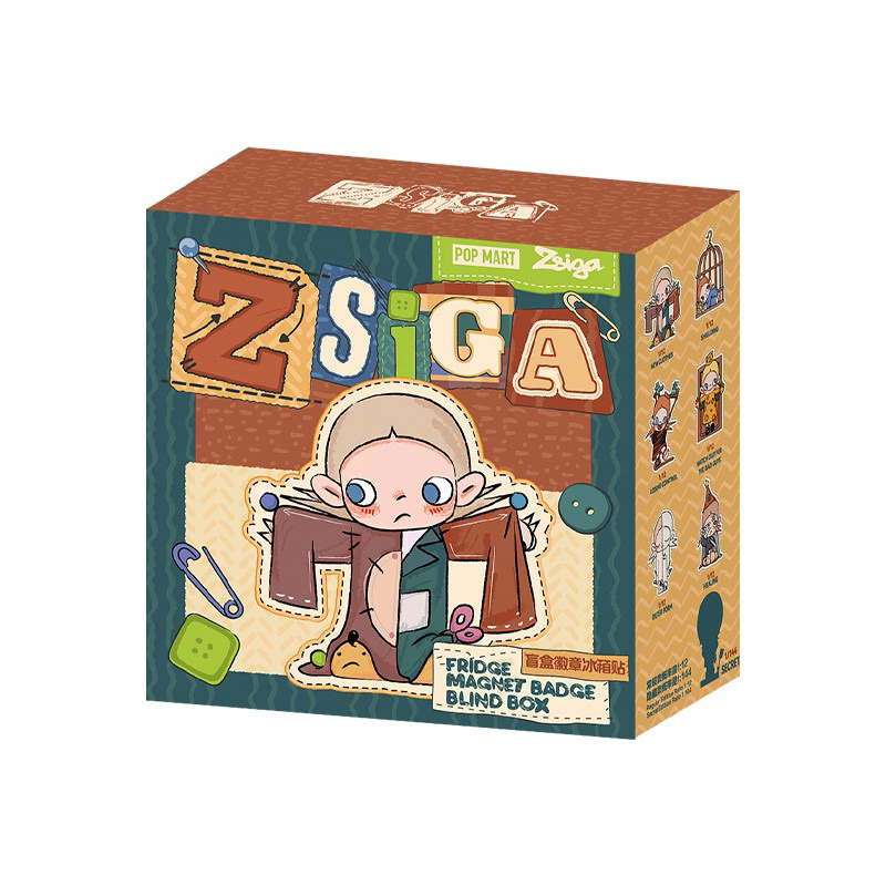 สินค้าพร้อมส่ง ใช้โค้ดลด30%เหลือ200บาท POP MART กล่องสุ่มZsiga We All Are Kids Series-Fridge Magnet Badge Blind Box