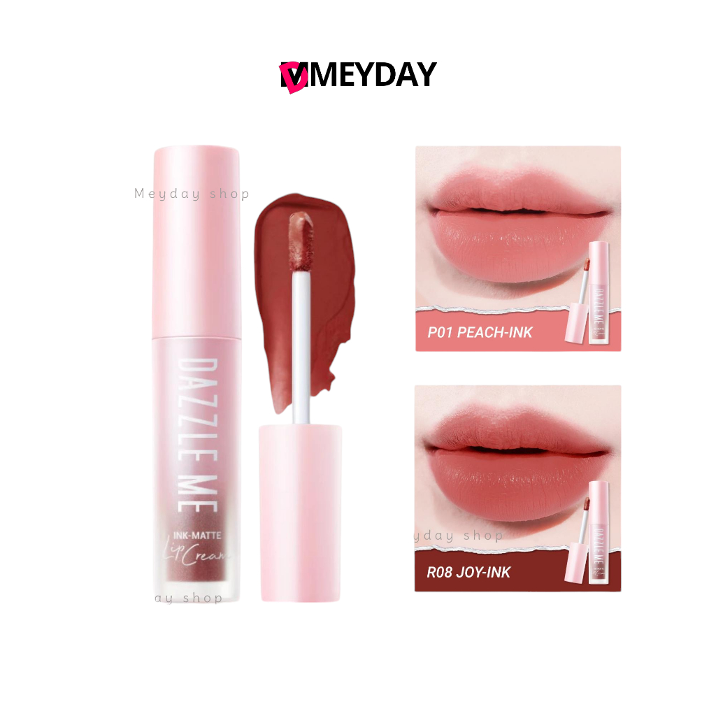 ลิปเนื้อครีมให้ฟินิชแมท ติดทนยาวนาน 12ชม. DAZZLE ME Ink-Matte Lip Cream