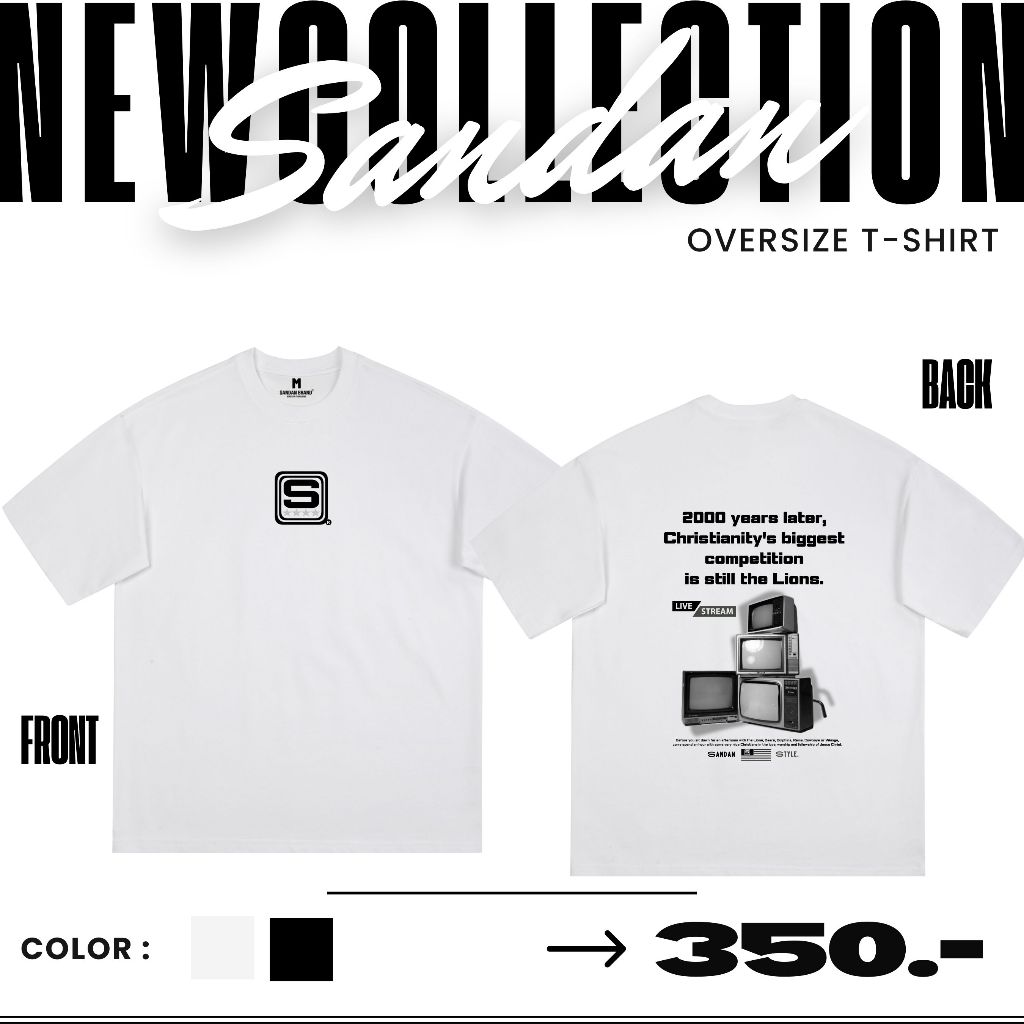 Sandan Oversize T-Shirt Cotton100% TV