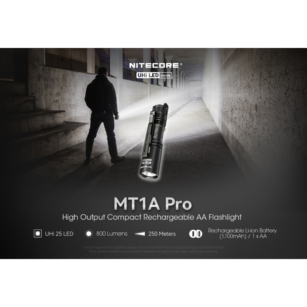 ไฟฉาย NITECORE MT1 A PRO สว่าง 800 LUMENS ส่องไกล 250 เมตร