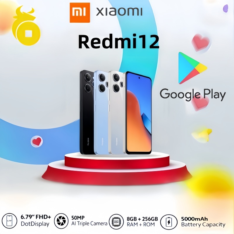 Redmi12RAM8G+ROM256G6.79inches5000mAHจอแสดงผล90HzFHD+ขนาดใหญ่รองรับการชาร์จเร็ว