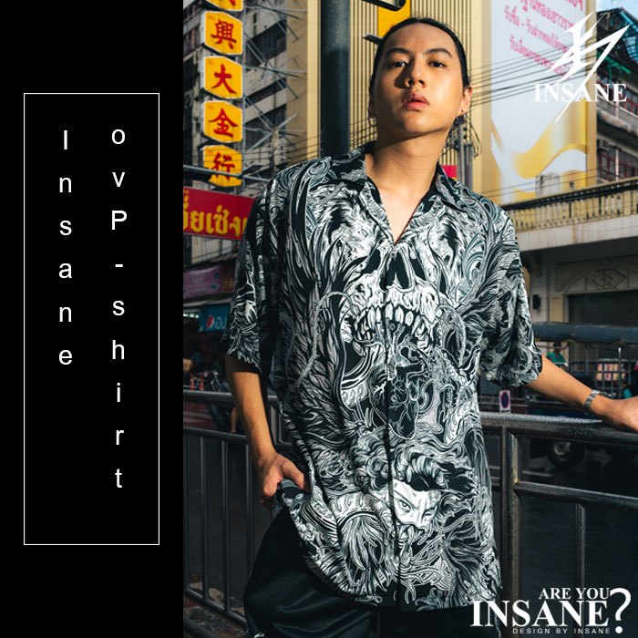 เสื้อเชิ้ตโอเวอร์ไซส์ Insane brand ลาย LUCIFER