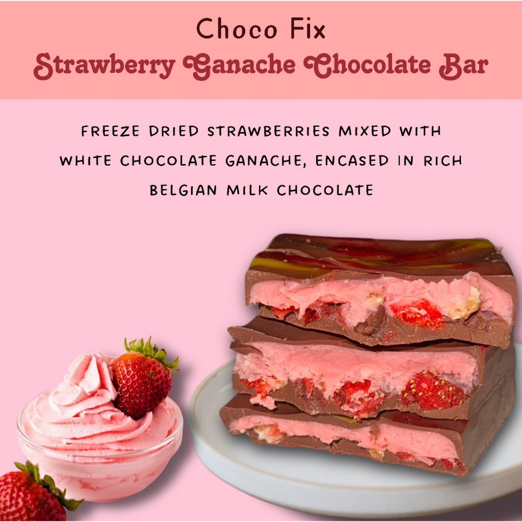 Choco Fix - Strawberry Ganache Chocolate 240g - Dubai Chocolate