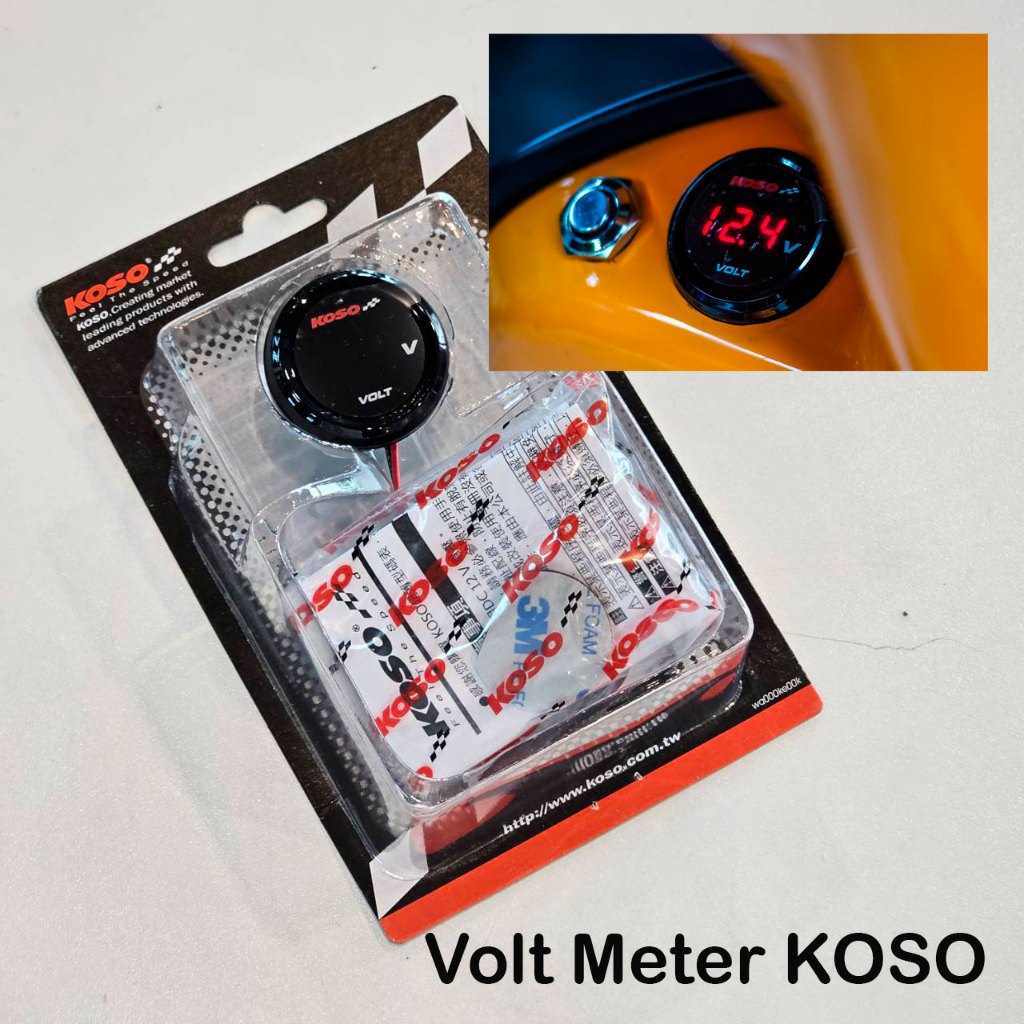 KOSO Volt Meter มาตรวัดแบตเตอร์รี่   สำหรับรถทุกรุ่น(ทรงกลม)
