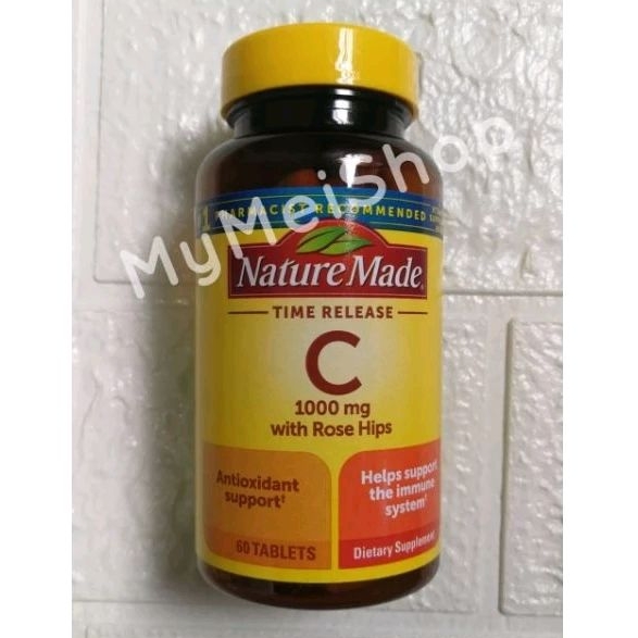 พร้อมส่ง Nature Made Vitamin C 1000mg Time release Rose Hips 60 เม็ด ล็อตใหม่ Exp2028 วิตามินอเมริกา