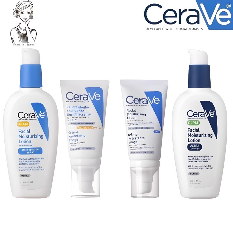 โลชั่น CERAVE PM/AM FACIAL MOISTURISING LOTION 52ml/89ml SPF 30 มอยซ์เจอร์ไรซิ่ง โลชั่นบำรุงผิวหน้า