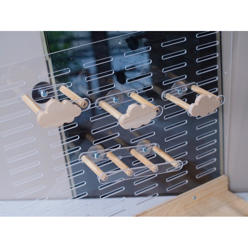 LP210 คอนนกยึดกรง บันได อุปกรณ์นก โมบาย ของเล่นนก ทำจากไม้ยางพาราเกรดA สวยงาม แข็งแรง - รูปที่ 2