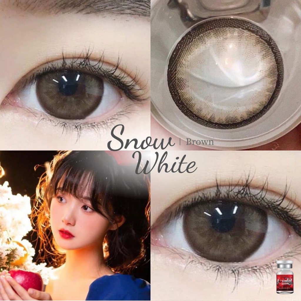 คอนแทคเลนส์[บิ๊กอาย] Snow White Brown / Gray (Lovelylens) ☁️ มี อย.ไทย