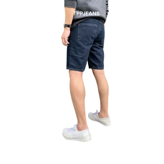 JEANSEXPRESS Shorts Jeans กางเกงยีนส์ขาสั้นชาย ทรงเหนือเข่า สีมิดไนท์เข้ม เป้าซิป Size 28-38 รับชำระปลายทาง