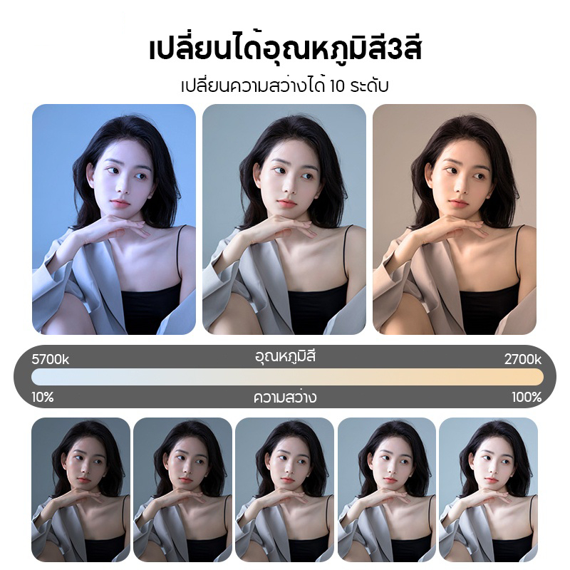 11 นิ้ว ไฟสตูดิโอ+ขาตั้ง 2.1m ไฟไลฟ์สด ไฟถ่ายภาพ LED Light พร้อมรีโหมด ไฟถ่ายภาพ รีโมทแสงได้ Studio แสงไฟสด ไฟสตูดิโอ