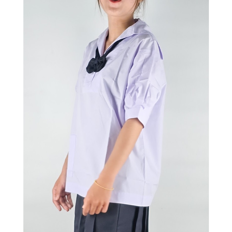 เสื้อนักเรียนหญิง ปกทหารเรือ ตราสมาร์ท ส่งไวส่งเร็วสินค้าพร้อมส่ง Made in Thailand - Khonkaen