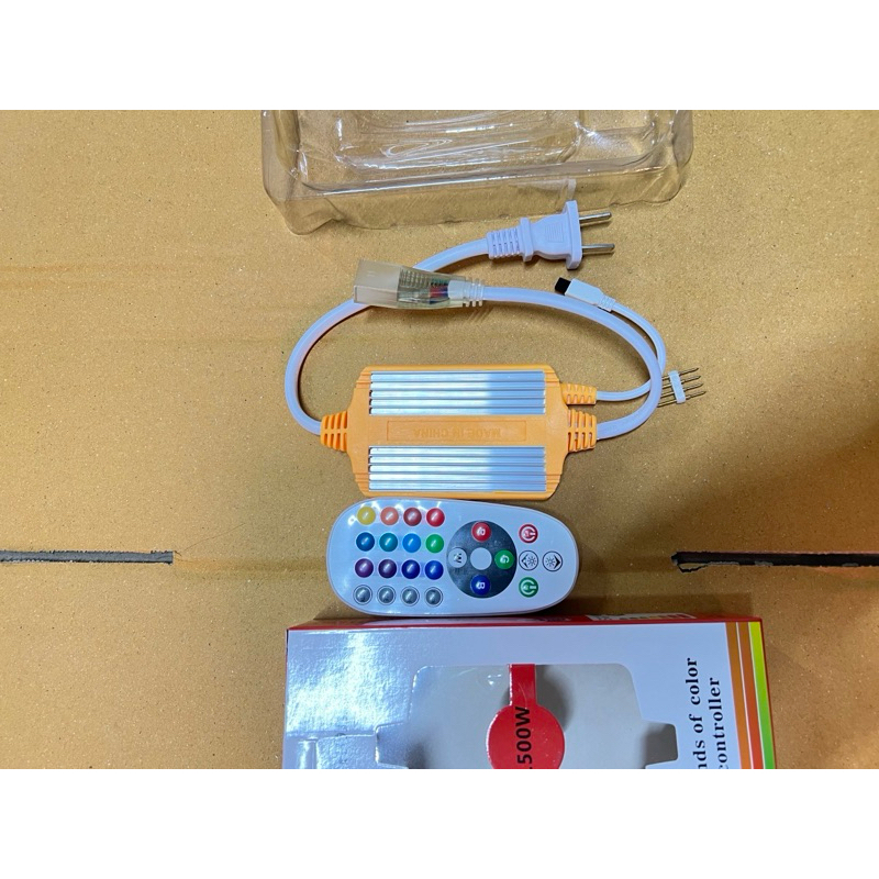 ชุดปลั๊กไฟพร้อมรีโมทคอนโทรล✅ใช้กลับไฟเส้นLED 1แถว5050 ✅ในร่ม/กลางแจ้งกันน้ำ 220V พร้อมส่งค่ะ