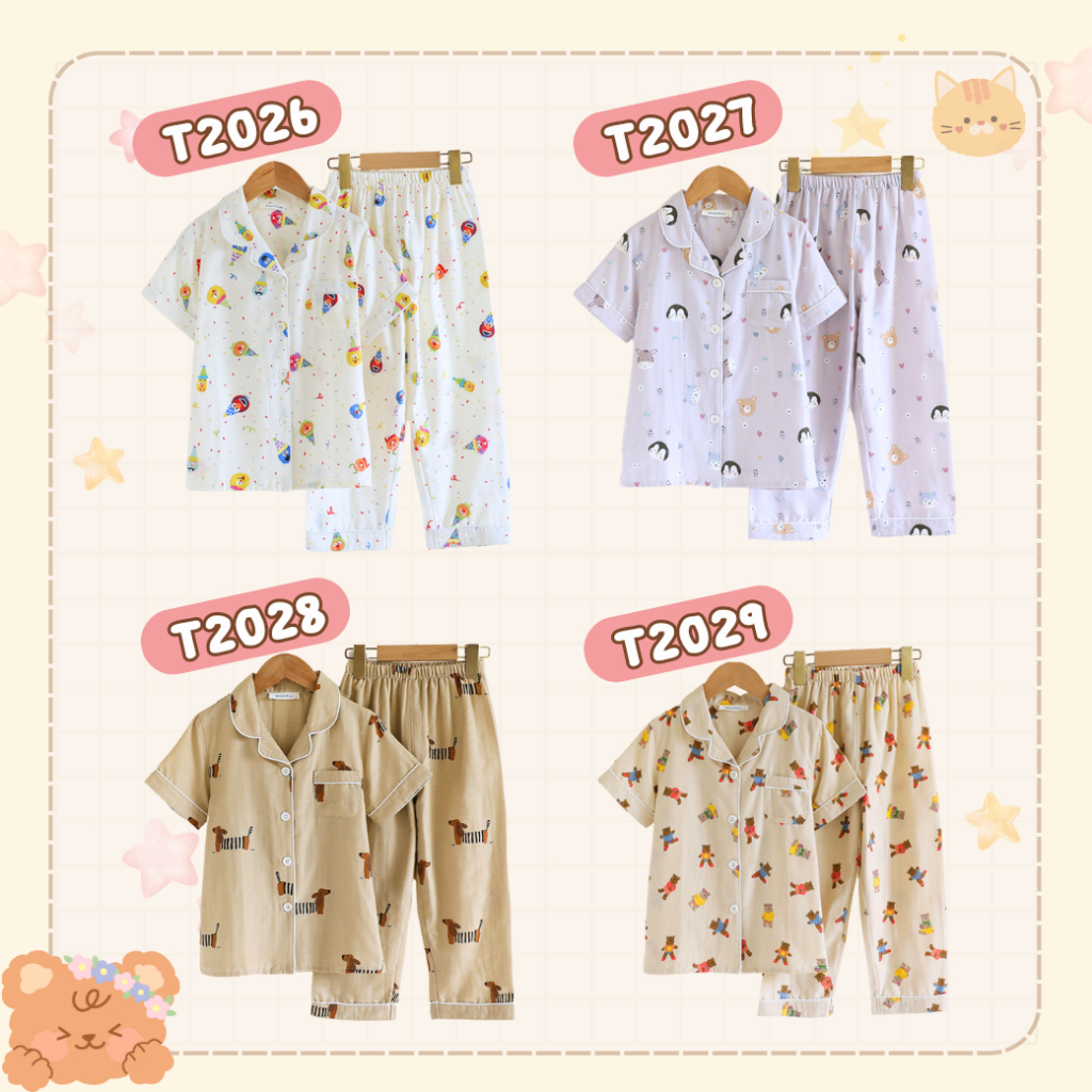 ชุดนอน Masalin KID ผ้ามัสลิน (T2026 T2027 T2028 T2029 T2031)