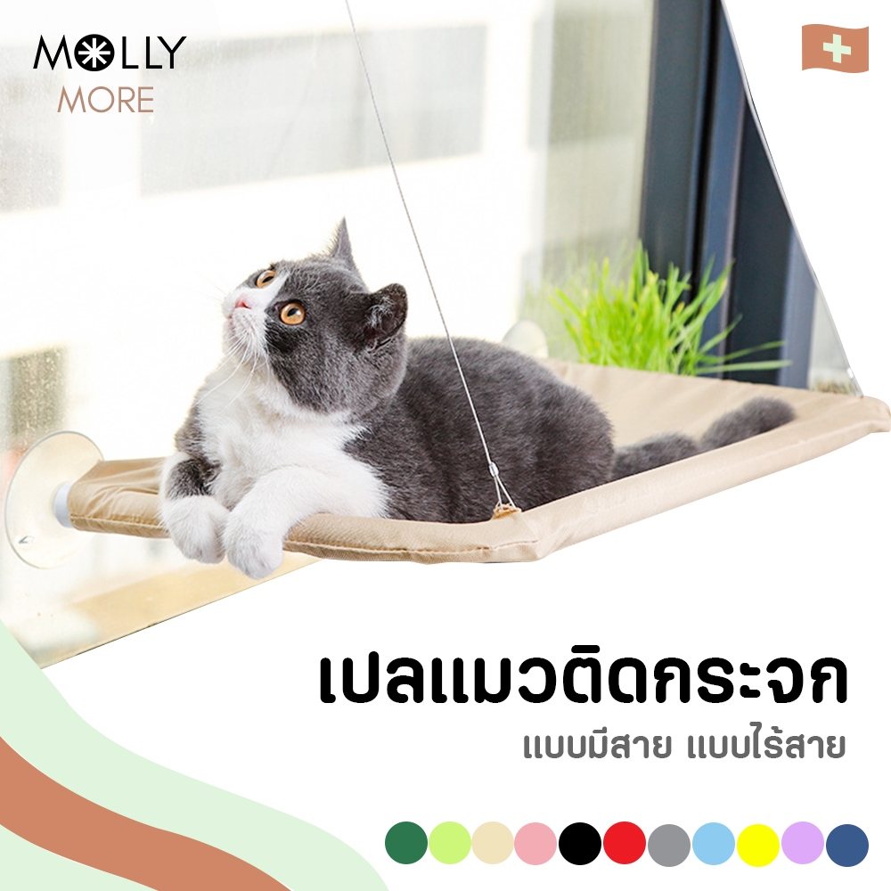 MOLLY✨ เปลแมวติดกระจก หลากสี รับน้ำหนักได้ถึง 20 kg เปลแมว ที่นอนแมว เปลแมวติดหน้าต่าง ติดกระจก ที่น