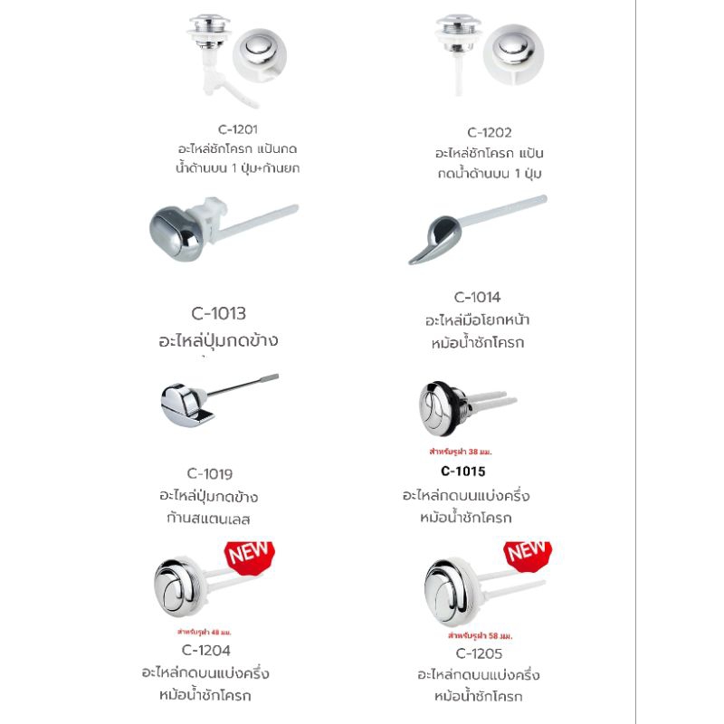 ปุ่มกดชักโครก/มือปัดชักโครก รวมทุกแบบ Amazon