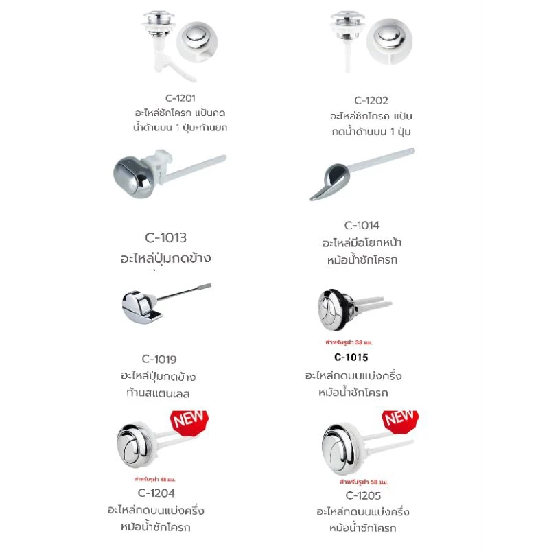 ปุ่มกดชักโครก/มือปัดชักโครก รวมทุกแบบ Amazon