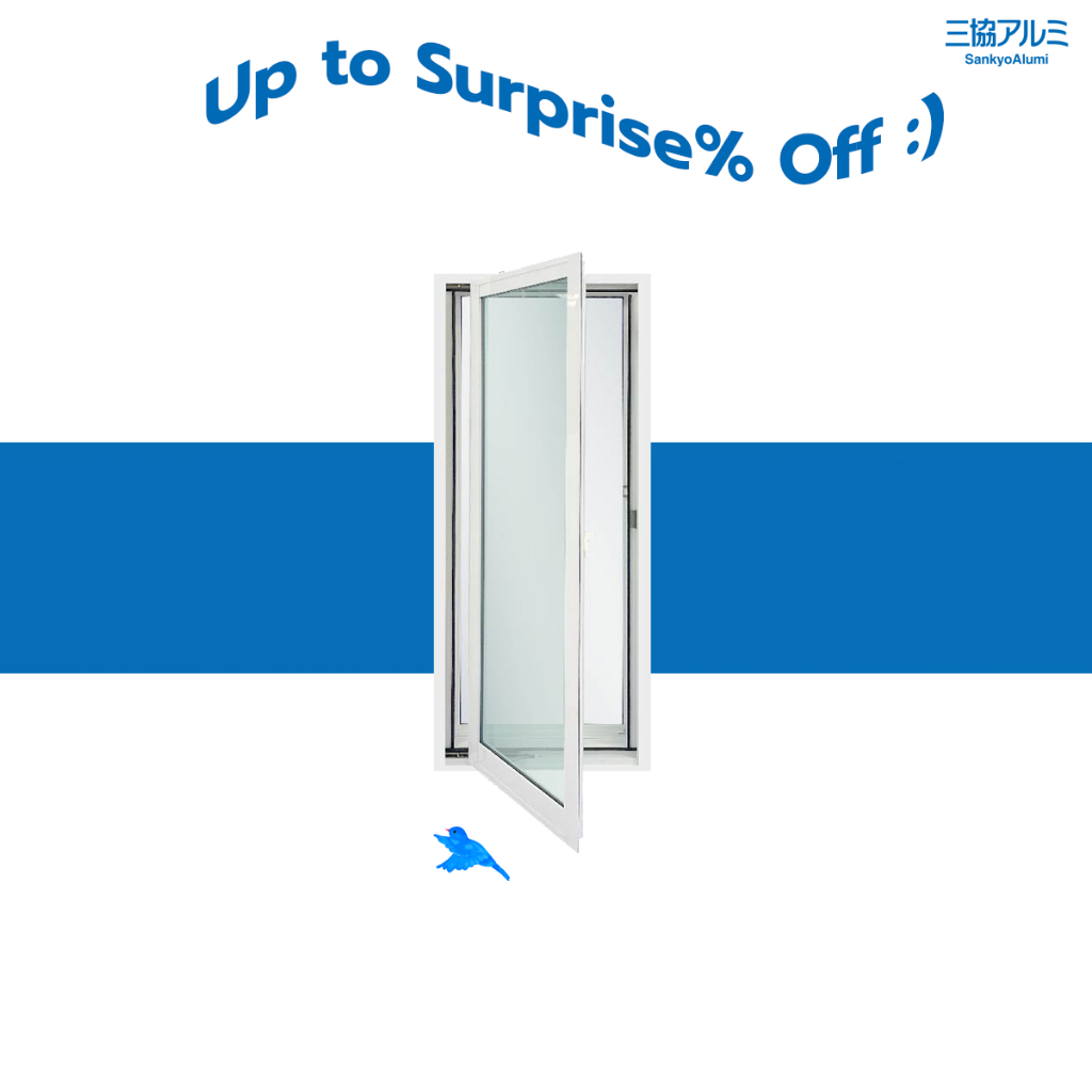 SankyoAlumi J-TRUST Series หน้าต่างบานเปิดเดี่ยวอลูมิเนียม JW10-C1506 (สูง 150 cm. กว้าง 60 cm.)