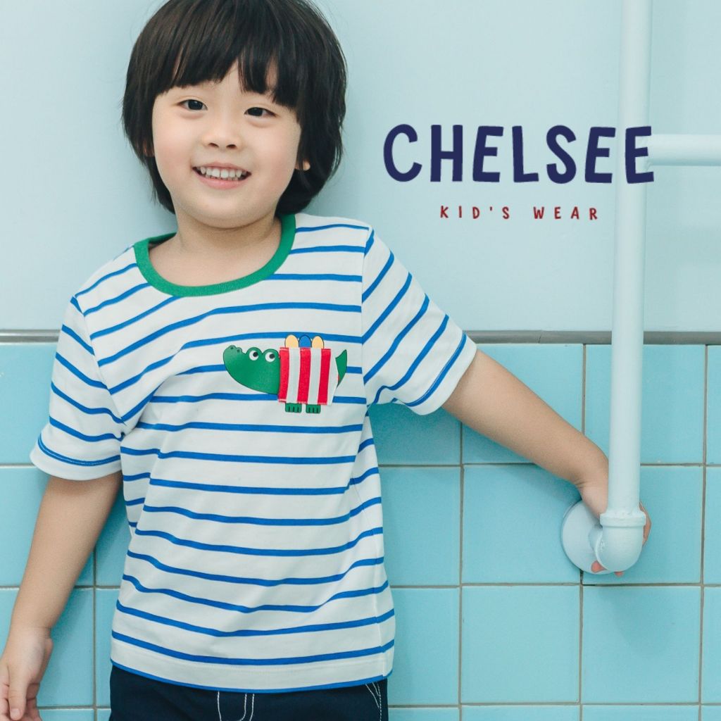 Chelsee เสื้อยืดคอกลม เด็กผู้ชาย แขนสั้น รุ่น 128073 ลายจระเข้ อายุ 1.5-10 ปี ผ้า 100%Cotton เสื้อผ้าเด็กโต