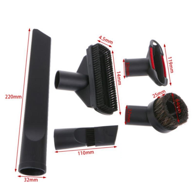 แปรงทำความสะอาด 5 อิน 1 สำหรับเครื่องดูดฝุ่น ชุดหัวแปรงเครื่องดูดฝุ่นสำหรับทำความสะอาดชั้นร่องในบ้านขนาด32มม.35มม.