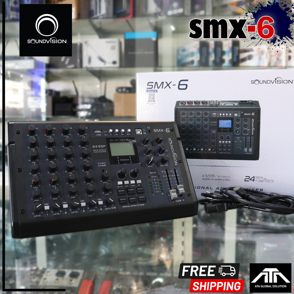SOUNDVISION SMX-6 6CH Analog Mixer มิกเซอร์  SMX6  ช่องเสียบไมค์ 4 ช่อง