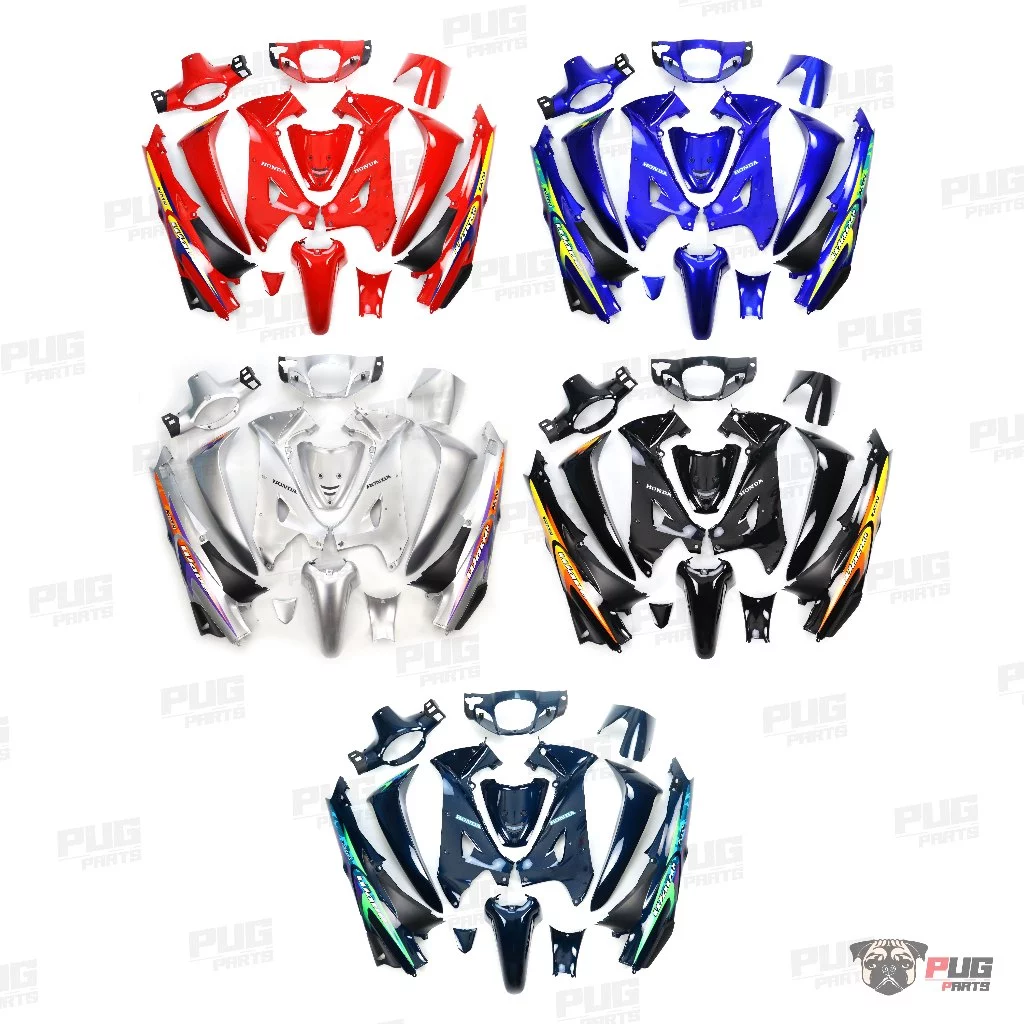 PUGParts ชุดสีwave125S หัวเถิก ชุดสีเวฟ125S (ชุด13ชิ้น) ปี 2002 รุ่น1 กุญแจกลม/กุญแจนิรภัย(กุญแจเล็ก/ใหญ่)