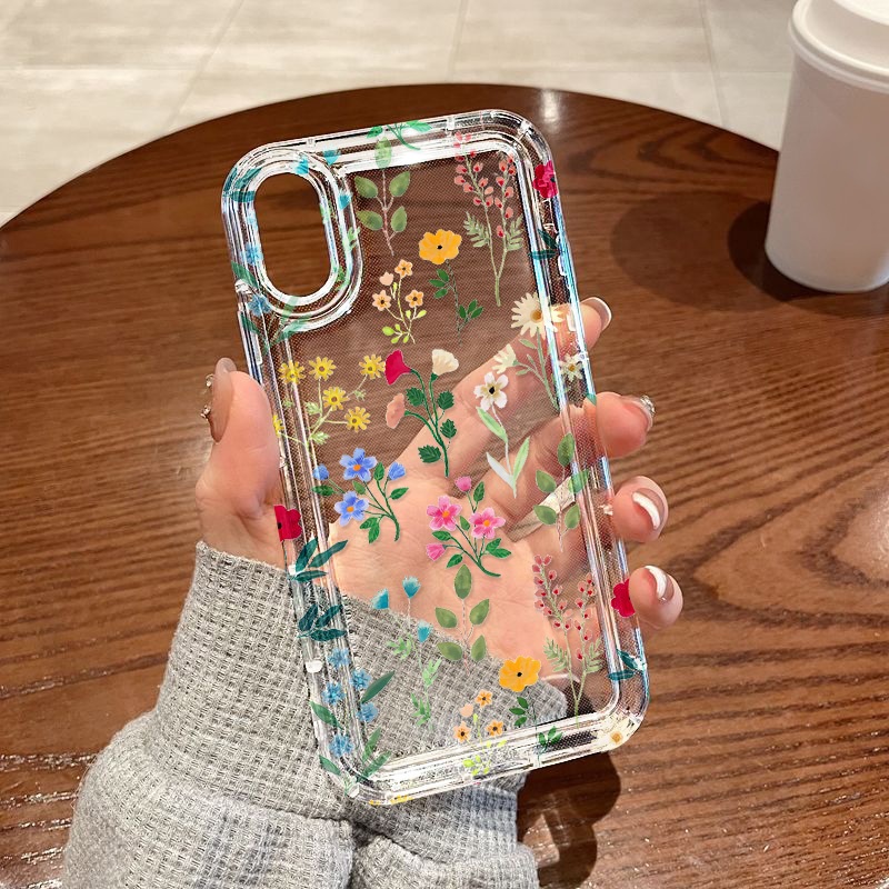 เคสนิ่มทีพียู For iPhone 14 11 13 12 15 Pro Max 6 7 8 Plus X XR XS Max SE เคสนิ่มใสถุงลมนิรภัยกันกระแทกการ์ตูนน่ารัก
