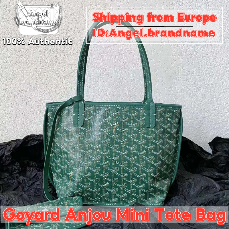 Shopee ถูกที่สุด💯ถุงของแท้👜Goyard Anjou Mini Tote Bag Green กระเป๋าสะพายคลาสสิก ขายร้อนทั่วโลก