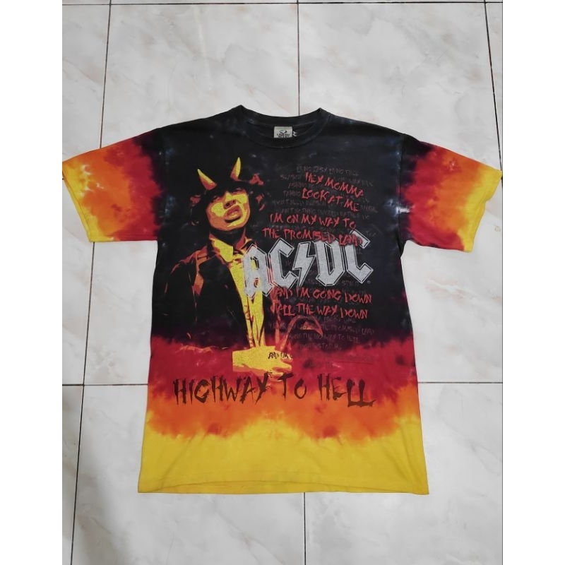 เสื้อวง acdc liquid blue ลายไฟ