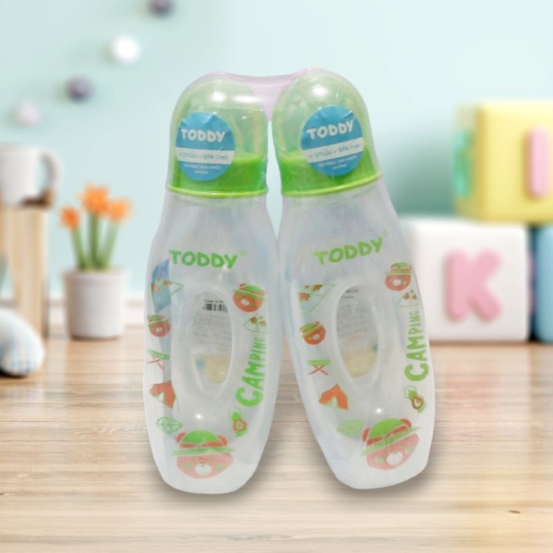 [ 2 ขวด ] Toddy ขวดนมทรงมะละกอ ขนาด 8 ออนซ์ แพ็คละ 2ขวด เลือกสีได้ ลายอาจเปลี่ยนแปลงไปตามล็อตผลิต